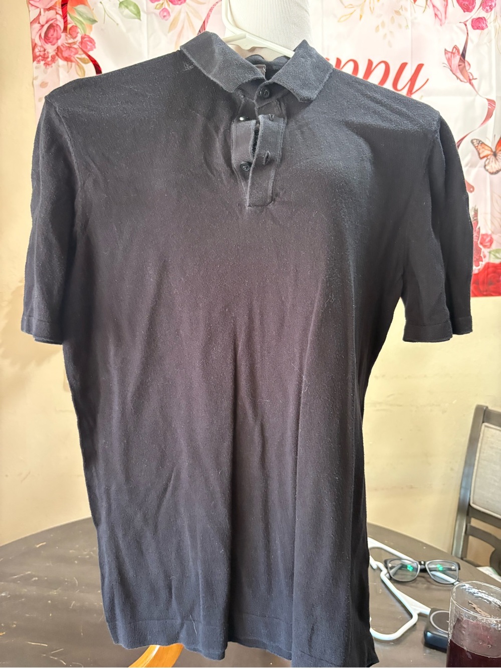 H&M Black Short-Sleeve Polo Shirt